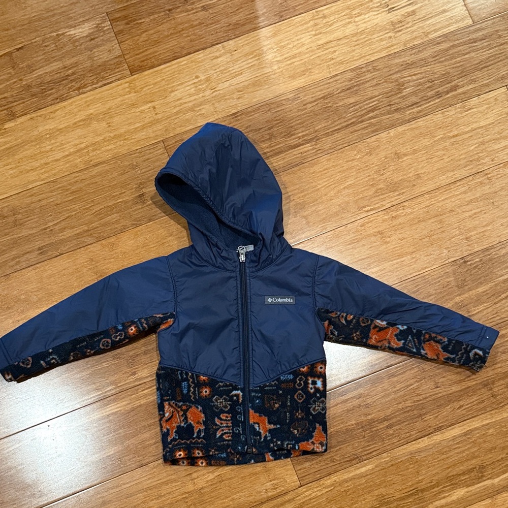Columbia Kids' Blue and Patterned Hooded Jacket